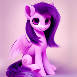 Size: 1024x1024 | Tagged: safe, derpibooru import, generator:stable diffusion, machine learning generated, oc, oc only, pegasus, pony, cute, female, looking at you, mare, sitting, smiling, solo