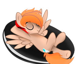 Size: 3360x2840 | Tagged: safe, artist:fededash, derpibooru import, oc, oc only, oc:fededash, pegasus, cookie, cutie mark, eyes closed, food, oreo, pegasus oc, png, relaxing, simple background, sleeping, solo, transparent background, wings