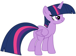 Size: 1162x862 | Tagged: safe, artist:dreamybae, artist:twilyisbestpone, derpibooru import, twilight sparkle, twilight sparkle (alicorn), alicorn, pony, base used, butt, female, lidded eyes, mare, plot, simple background, smiling, smug, smuglight sparkle, solo, transparent background, twibutt