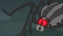 Size: 1920x1080 | Tagged: safe, derpibooru import, screencap, insect, spider, season 8, what lies beneath, spoiler:s08, 1080p, come with me if you want to live, no pony, red eyes