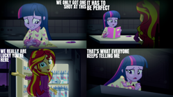 Size: 4400x2475 | Tagged: safe, derpibooru import, edit, edited screencap, editor:quoterific, screencap, sunset shimmer, twilight sparkle, human, equestria girls, rainbow rocks