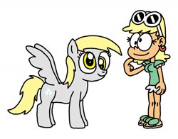 Size: 1280x1006 | Tagged: safe, artist:blackrhinoranger, derpibooru import, derpy hooves, human, crossover, leni loud, simple background, the loud house, white background