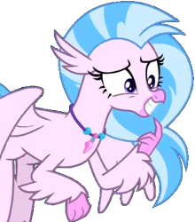 Size: 361x411 | Tagged: safe, derpibooru import, edit, edited screencap, screencap, silverstream, classical hippogriff, hippogriff, uprooted, background removed, female, flying, grin, looking to side, looking to the right, mare, pink skin, png, simple background, smiling, solo, transparent background