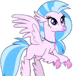 Size: 322x332 | Tagged: safe, derpibooru import, edit, edited screencap, screencap, silverstream, classical hippogriff, hippogriff, uprooted, background removed, female, flying, looking to side, looking to the right, mare, pink skin, png, simple background, solo, transparent background