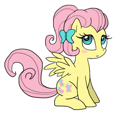 Size: 1014x932 | Tagged: safe, artist:shira-hedgie, derpibooru import, fluttershy, pegasus, pony, 2012, alternate hairstyle, blushing, cute, female, hairpin, mare, old art, shyabetes, simple background, sitting, solo, transparent background