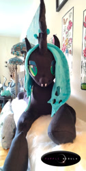 Size: 645x1280 | Tagged: safe, artist:purplenebulastudios, derpibooru import, queen chrysalis, changeling, irl, photo, plushie, solo