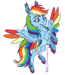 Size: 1410x1630 | Tagged: safe, derpibooru import, rainbow dash, g4, coat markings, colored wings, ear fluff, ears, feathered fetlocks, female, flying, mare, scar, simple background, smiling, solo, transparent background, wings