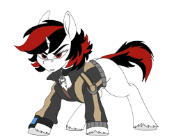 Size: 3180x2500 | Tagged: safe, artist:brainiac, derpibooru import, oc, oc only, oc:blackjack, pony, unicorn, fallout equestria, fallout equestria: project horizons, fanfic art, female, horn, mare, pipbuck, simple background, small horn, solo, transparent background