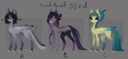 Size: 2048x948 | Tagged: safe, artist:_gassfra, derpibooru import, oc, oc only, pegasus, pony, adoptable, trio