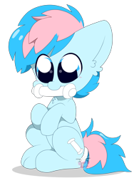 Size: 3024x4032 | Tagged: safe, artist:kittyrosie, derpibooru import, oc, oc only, oc:blue chewings, earth pony, pony, big ears, cute, ears, eye clipping through hair, high res, simple background, sitting, solo, transparent background