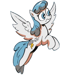 Size: 300x300 | Tagged: safe, derpibooru import, idw, lightning bolt, white lightning, pegasus, pony, comic, confused, cropped, flying, simple background, solo, transparent background