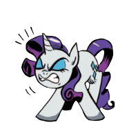 Size: 200x200 | Tagged: safe, derpibooru import, idw, rarity, pony, unicorn, angry, comic, cropped, simple background, solo, transparent background