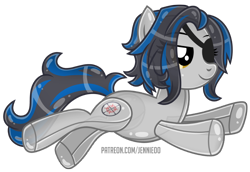 Size: 1000x688 | Tagged: safe, artist:jennieoo, derpibooru import, oc, oc:shadow dweller, earth pony, inflatable pony, pony, eyepatch, inflatable, inflatable toy, rubber, show accurate, simple background, smiling, solo, story, story included, transparent background, vector