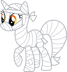 Size: 3000x3220 | Tagged: safe, artist:cloudyglow, derpibooru import, lyra heartstrings, pony, unicorn, luna eclipsed, clothes, costume, mummy, nightmare night costume, simple background, solo, transparent background, vector