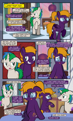 Size: 1920x3168 | Tagged: safe, artist:alexdti, derpibooru import, oc, oc:dark purple, oc:purple creativity, oc:star logic, pegasus, pony, unicorn, comic:quest for friendship, glasses, male, stallion