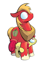 Size: 800x1100 | Tagged: safe, derpibooru import, editor:fuckomcfuck, idw, apple bloom, big macintosh, earth pony, pony, comic, macbloom, siblings, simple background, transparent background