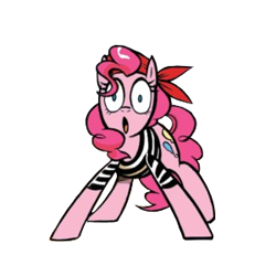 Size: 300x300 | Tagged: safe, derpibooru import, editor:fuckomcfuck, idw, pinkie pie, earth pony, pony, comic, pirate, simple background, solo, transparent background