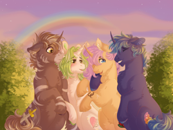 Size: 2850x2141 | Tagged: safe, artist:roselord, derpibooru import, oc, oc only, earth pony, pegasus, pony, unicorn, chest fluff, commission, community related, fluffy