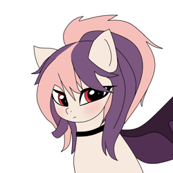 Size: 2048x2048 | Tagged: safe, derpibooru import, oc, oc only, oc:sweet velvet, bat pony, pony, bat pony oc, cute, simple background, sketch, solo, tsundere, white background