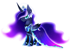 Size: 3908x2718 | Tagged: safe, artist:harmonicdreemur1308, derpibooru import, princess luna, alicorn, pony, alternate universe, clothes, dress, simple background, slit eyes, solo, transparent background