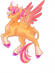 Size: 1620x2160 | Tagged: safe, artist:cactiflowers, derpibooru import, oc, oc:summer sunrise, alicorn, pony, female, mare, offspring, parent:sunburst, parent:twilight sparkle, parents:twiburst, simple background, solo, transparent background