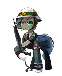 Size: 3084x3826 | Tagged: safe, artist:emeraldgalaxy, derpibooru import, oc, oc:stavender, bat pony, bat pony oc, body armor, clothes, east germany, germany, gun, military, military uniform, nco, police, polizei, simple background, stg-942, uniform, weapon, white background