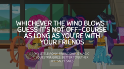 Size: 1920x1080 | Tagged: safe, derpibooru import, edit, edited screencap, editor:quoterific, screencap, pinkie pie, rarity, sci-twi, twilight sparkle, better together, equestria girls, the salty sails, clothes, lifejacket, swimsuit