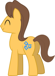 Size: 4178x5774 | Tagged: safe, artist:wissle, derpibooru import, caramel, earth pony, pony, absurd resolution, eyes closed, happy, male, rear view, simple background, smiling, solo, stallion, three quarter view, transparent background, vector