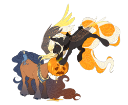 Size: 2200x1800 | Tagged: safe, artist:shady-bush, derpibooru import, oc, oc only, original species, pony, artificial wings, augmented, halloween, holiday, jack-o-lantern, magic, magic wings, pumpkin, scented pony, simple background, transparent background, wings