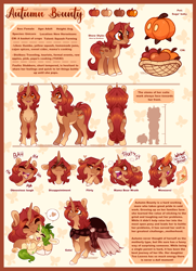 Size: 2300x3182 | Tagged: safe, artist:eve-of-halloween, derpibooru import, oc, oc only, oc:autumn bounty, oc:tea leaves, pony, unicorn, autumn, baby, baby pony, backstory in description, base used, bio, brown fur, chest fluff, clothes, coat markings, cuddling, cutie mark, detailed, dress, ears, expressions, eyebrows, family, female, filly, floppy ears, fluffy, foal, freckles, gala dress, gradient mane, gradient tail, hallowverse, heart, high res, hooves, horn, kiss on the cheek, kissing, magic, mare, mother and child, mother and daughter, nuzzling, orange eyes, parent and child, parent:oc, parent:oc:autumn bounty, pattern, pet, pumpkin, red, red hair, reference sheet, show accurate, simple background, simple shading, spots, tail, tea leaves, unicorn oc, unshorn fetlocks, yelling