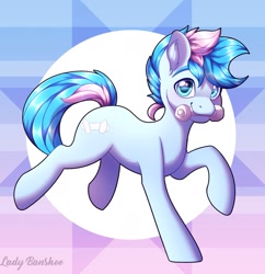 Size: 1837x1900 | Tagged: safe, artist:_ladybanshee_, derpibooru import, oc, oc only, oc:blue chewings, earth pony, pony, abstract background, running, solo