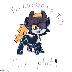 Size: 3000x3000 | Tagged: safe, artist:lilboulder, derpibooru import, pony, dialogue, funny, midna, ponified, simple background, solo, the legend of zelda, the legend of zelda: twilight princess, white background