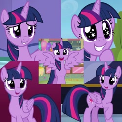 Size: 720x720 | Tagged: safe, artist:megalobronia, derpibooru import, edit, screencap, twilight sparkle, twilight sparkle (alicorn), alicorn, pony, sparkle's seven, the one where pinkie pie knows, to where and back again, top bolt, collage, cute, female, mare, twiabetes