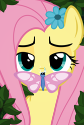 Size: 3000x4500 | Tagged: safe, artist:dersen, derpibooru import, discord, fluttershy, butterfly, pegasus, pony, the return of harmony, butterfly on nose, insect on nose, parody, silence of the lambs