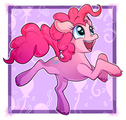 Size: 1236x1178 | Tagged: safe, artist:moonvr, derpibooru import, pinkie pie, earth pony, pony, female, happy, open mouth, solo