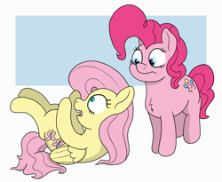 Size: 2796x2296 | Tagged: safe, artist:doodledonutart, derpibooru import, fluttershy, pinkie pie, earth pony, pegasus, pony, female, sb-129, spongebob squarepants