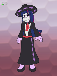 Size: 1500x2000 | Tagged: safe, artist:domedvortex, derpibooru import, twilight sparkle, twilight sparkle (alicorn), alicorn, human, equestria girls, clothes, dia de los muertos, dress, humanized, long dress, long skirt, mariachi, skirt, solo