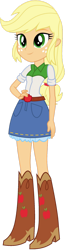 Size: 456x1754 | Tagged: safe, artist:fireluigi29, derpibooru import, applejack, equestria girls, belt, boots, clothes, cowboy boots, hand on hip, high heel boots, missing accessory, shirt, shoes, simple background, skirt, solo, transparent background, vector