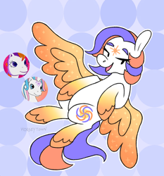 Size: 1390x1490 | Tagged: safe, artist:horseytown, derpibooru import, star catcher, sunny daze (g3), oc, oc only, earth pony, pegasus, pony, magical lesbian spawn, offspring, solo