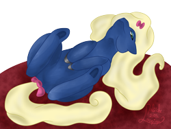 Size: 4000x3000 | Tagged: safe, artist:loopina, derpibooru import, oc, oc only, oc:shorty, earth pony, carpet, cute, long hair, male, nudity, pocctober, simple background, solo, stallion, transparent background