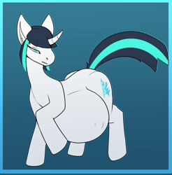 Size: 1257x1280 | Tagged: safe, derpibooru import, oc, oc only, oc:dragonfire, pony, unicorn, fallout equestria, fallout equestria: child of the stars, fanfic art, pregnant, simple background