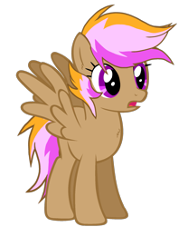 Size: 1549x1861 | Tagged: safe, artist:taeko, derpibooru import, oc, oc only, oc:sparky speed, pegasus, pony, 2022, chest fluff, ear fluff, ears, female, looking offscreen, magical lesbian spawn, mare, multicolored mane, multicolored tail, offspring, older, open mouth, parent:rainbow dash, parent:scootaloo, parents:scootadash, pegasus oc, simple background, solo, spread wings, standing, tail, transparent background, wings