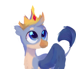 Size: 688x630 | Tagged: safe, derpibooru import, gallus, griffon, crown, jewelry, king gallus, male, regalia, simple background, solo, white background