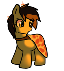 Size: 453x506 | Tagged: safe, artist:neuro, derpibooru import, oc, oc only, oc:anon filly, earth pony, pony, cape, clothes, female, filly, fire, foal, runescape, simple background, solo, transparent background