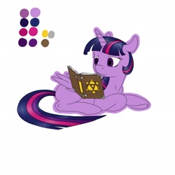 Size: 2048x2048 | Tagged: safe, artist:psychodikdik, derpibooru import, twilight sparkle, twilight sparkle (alicorn), alicorn, pony, book, reading, simple background, solo, white background