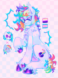 Size: 817x1092 | Tagged: safe, artist:girl-bug925, derpibooru import, dj pon-3, rainbow dash, vinyl scratch, pony, g4, eyestrain warning, fusion, nonbinary pride flag, pride, pride flag, transgender pride flag