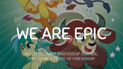 Size: 1920x1080 | Tagged: safe, derpibooru import, editor:quoterific, idw, gallus, sandbar, smolder, yona, comic, feats of friendship