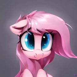 Size: 1024x1024 | Tagged: safe, artist:hazy skies, derpibooru import, generator:purplesmart.ai, generator:stable diffusion, machine learning generated, oc, earth pony, pony, cute, female, looking at you, mare, simple background, smiling, solo, unnamed oc