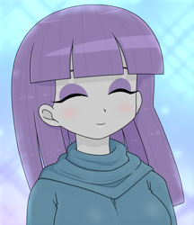 Size: 1280x1480 | Tagged: safe, artist:batipin, derpibooru import, maud pie, equestria girls, blushing, breasts, clothes, cute, dress, eyes closed, female, looking at you, maud pies, maudabetes, open mouth, open smile, smiling, smiling at you, when she smiles
