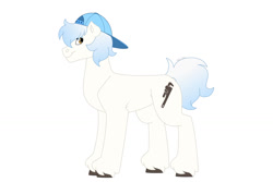 Size: 1280x854 | Tagged: safe, artist:itstechtock, derpibooru import, oc, oc:porcelain pipes, earth pony, pony, hat, male, simple background, solo, stallion, white background